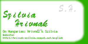 szilvia hrivnak business card